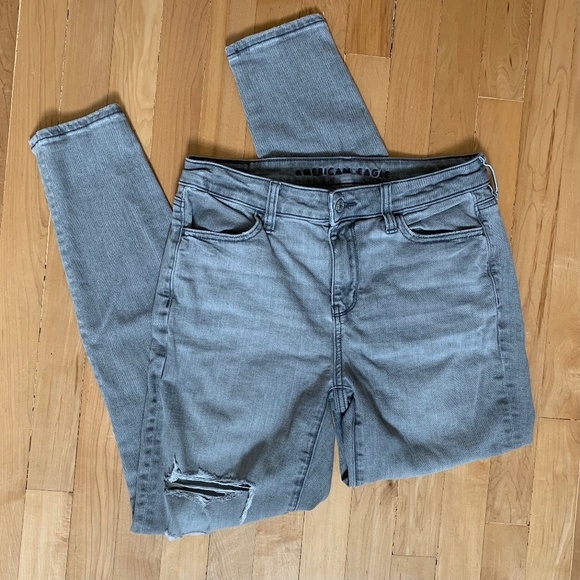 American Eagle Gray High Rise Jegging Size 4 - Picture 1 of 8